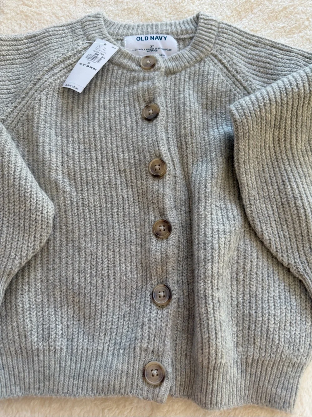 Old Navy Girls Toddler Ribbed Knit Cardigan Sweater 3T -NWT